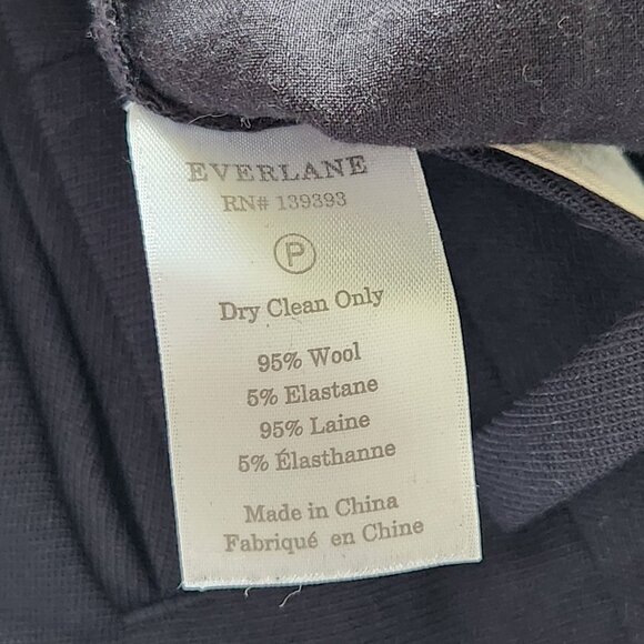 Everlane Women's Wool Dress Pants Navy Blue Business Casual Work Cropped Size 8 - Picture 6 of 9